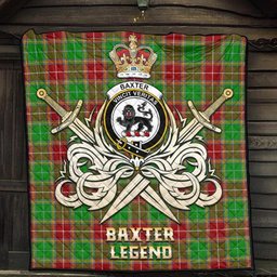 ScotsTee Shop Scottish Baxter Modern Clan Crest Tartan Quilt The Golden Sword of Courageous Legacy Quilt