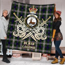 ScotsTee Shop Scottish Blair Dress Clan Crest Tartan Quilt The Golden Sword of Courageous Legacy Quilt