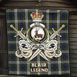 ScotsTee Shop Scottish Blair Dress Clan Crest Tartan Quilt The Golden Sword of Courageous Legacy Quilt