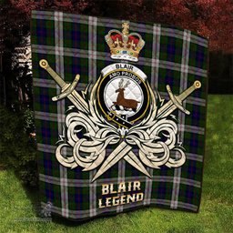 ScotsTee Shop Scottish Blair Dress Clan Crest Tartan Quilt The Golden Sword of Courageous Legacy Quilt