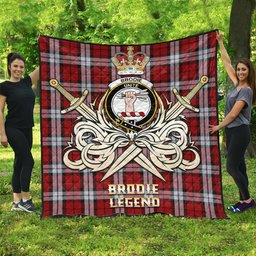 ScotsTee Shop Scottish Brodie Dress Clan Crest Tartan Quilt The Golden Sword of Courageous Legacy Quilt