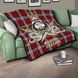 ScotsTee Shop Scottish Brodie Dress Clan Crest Tartan Quilt The Golden Sword of Courageous Legacy Quilt
