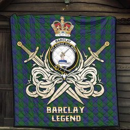 ScotsTee Shop Scottish Barclay Clan Crest Tartan Quilt The Golden Sword of Courageous Legacy Quilt
