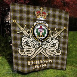 ScotsTee Shop Scottish Buchanan Dress Clan Crest Tartan Quilt The Golden Sword of Courageous Legacy Quilt