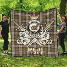 ScotsTee Shop Scottish Baillie Dress Clan Crest Tartan Quilt The Golden Sword of Courageous Legacy Quilt
