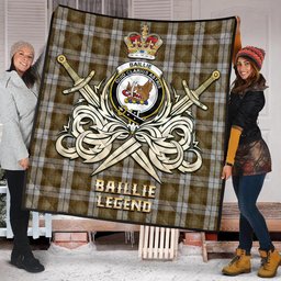 ScotsTee Shop Scottish Baillie Dress Clan Crest Tartan Quilt The Golden Sword of Courageous Legacy Quilt