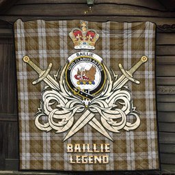 ScotsTee Shop Scottish Baillie Dress Clan Crest Tartan Quilt The Golden Sword of Courageous Legacy Quilt