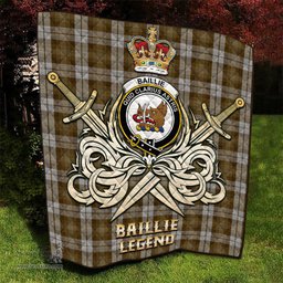 ScotsTee Shop Scottish Baillie Dress Clan Crest Tartan Quilt The Golden Sword of Courageous Legacy Quilt