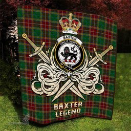 ScotsTee Shop Scottish Baxter Clan Crest Tartan Quilt The Golden Sword of Courageous Legacy Quilt