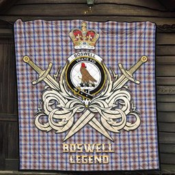 ScotsTee Shop Scottish Boswell Clan Crest Tartan Quilt The Golden Sword of Courageous Legacy Quilt