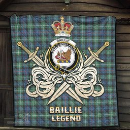 ScotsTee Shop Scottish Baillie Ancient Clan Crest Tartan Quilt The Golden Sword of Courageous Legacy Quilt