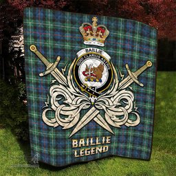 ScotsTee Shop Scottish Baillie Ancient Clan Crest Tartan Quilt The Golden Sword of Courageous Legacy Quilt