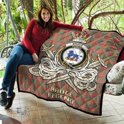 ScotsTee Shop Scottish Bruce Ancient Clan Crest Tartan Quilt The Golden Sword of Courageous Legacy Quilt