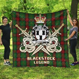 ScotsTee Shop Scottish Blackstock Hunting Clan Crest Tartan Quilt The Golden Sword of Courageous Legacy Quilt