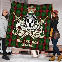 ScotsTee Shop Scottish Blackstock Hunting Clan Crest Tartan Quilt The Golden Sword of Courageous Legacy Quilt