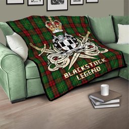 ScotsTee Shop Scottish Blackstock Hunting Clan Crest Tartan Quilt The Golden Sword of Courageous Legacy Quilt