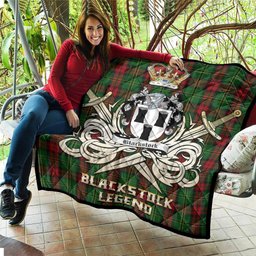 ScotsTee Shop Scottish Blackstock Hunting Clan Crest Tartan Quilt The Golden Sword of Courageous Legacy Quilt