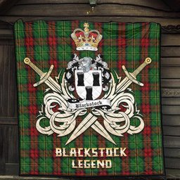 ScotsTee Shop Scottish Blackstock Hunting Clan Crest Tartan Quilt The Golden Sword of Courageous Legacy Quilt