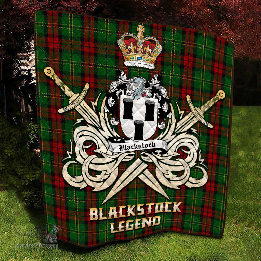 ScotsTee Shop Scottish Blackstock Hunting Clan Crest Tartan Quilt The Golden Sword of Courageous Legacy Quilt
