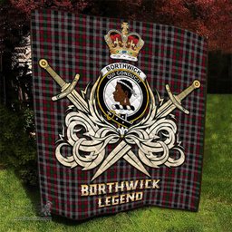 ScotsTee Shop Scottish Borthwick Clan Crest Tartan Quilt The Golden Sword of Courageous Legacy Quilt