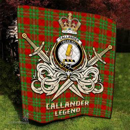 ScotsTee Shop Scottish Callander Modern Clan Crest Tartan Quilt The Golden Sword of Courageous Legacy Quilt