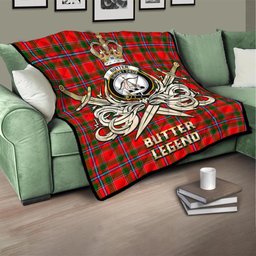 ScotsTee Shop Scottish Butter Clan Crest Tartan Quilt The Golden Sword of Courageous Legacy Quilt