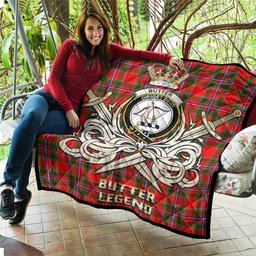 ScotsTee Shop Scottish Butter Clan Crest Tartan Quilt The Golden Sword of Courageous Legacy Quilt