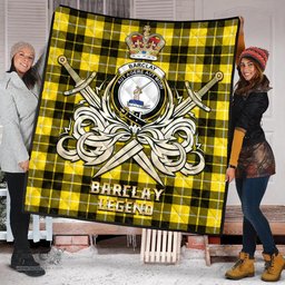 ScotsTee Shop Scottish Barclay Dress Modern Clan Crest Tartan Quilt The Golden Sword of Courageous Legacy Quilt
