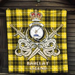 ScotsTee Shop Scottish Barclay Dress Modern Clan Crest Tartan Quilt The Golden Sword of Courageous Legacy Quilt