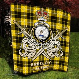 ScotsTee Shop Scottish Barclay Dress Modern Clan Crest Tartan Quilt The Golden Sword of Courageous Legacy Quilt