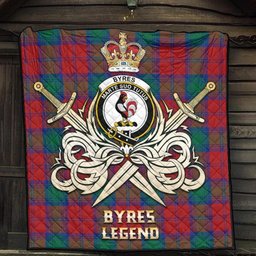 ScotsTee Shop Scottish Byres (Byses) Clan Crest Tartan Quilt The Golden Sword of Courageous Legacy Quilt