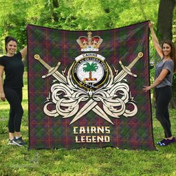 ScotsTee Shop Scottish Cairns Clan Crest Tartan Quilt The Golden Sword of Courageous Legacy Quilt