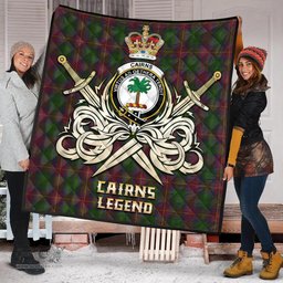 ScotsTee Shop Scottish Cairns Clan Crest Tartan Quilt The Golden Sword of Courageous Legacy Quilt