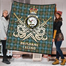 ScotsTee Shop Scottish Brisbane modern Clan Crest Tartan Quilt The Golden Sword of Courageous Legacy Quilt