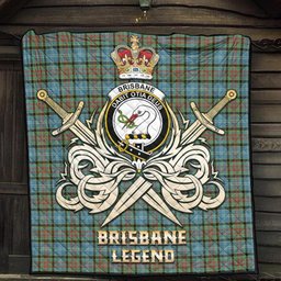 ScotsTee Shop Scottish Brisbane modern Clan Crest Tartan Quilt The Golden Sword of Courageous Legacy Quilt