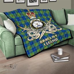 ScotsTee Shop Scottish Barclay Hunting Ancient Clan Crest Tartan Quilt The Golden Sword of Courageous Legacy Quilt