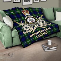 ScotsTee Shop Scottish Bannerman Clan Crest Tartan Quilt The Golden Sword of Courageous Legacy Quilt