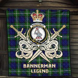 ScotsTee Shop Scottish Bannerman Clan Crest Tartan Quilt The Golden Sword of Courageous Legacy Quilt