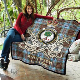 ScotsTee Shop Scottish Anderson Ancient Clan Crest Tartan Quilt The Golden Sword of Courageous Legacy Quilt