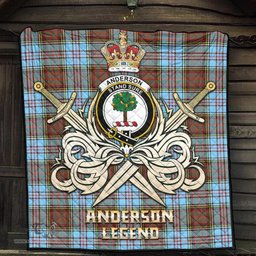 ScotsTee Shop Scottish Anderson Ancient Clan Crest Tartan Quilt The Golden Sword of Courageous Legacy Quilt
