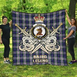 ScotsTee Shop Scottish Baird Dress Clan Crest Tartan Quilt The Golden Sword of Courageous Legacy Quilt