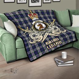 ScotsTee Shop Scottish Baird Dress Clan Crest Tartan Quilt The Golden Sword of Courageous Legacy Quilt