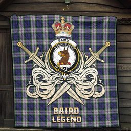 ScotsTee Shop Scottish Baird Dress Clan Crest Tartan Quilt The Golden Sword of Courageous Legacy Quilt