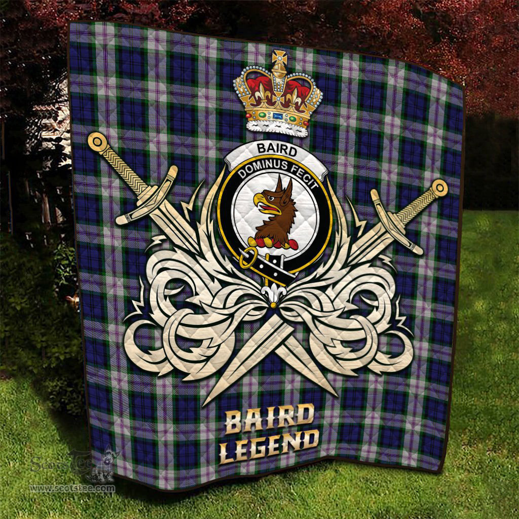 ScotsTee Shop Scottish Baird Dress Clan Crest Tartan Quilt The Golden Sword of Courageous Legacy Quilt
