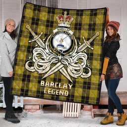 ScotsTee Shop Scottish Barclay Dress Clan Crest Tartan Quilt The Golden Sword of Courageous Legacy Quilt