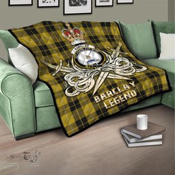 ScotsTee Shop Scottish Barclay Dress Clan Crest Tartan Quilt The Golden Sword of Courageous Legacy Quilt