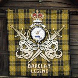 ScotsTee Shop Scottish Barclay Dress Clan Crest Tartan Quilt The Golden Sword of Courageous Legacy Quilt
