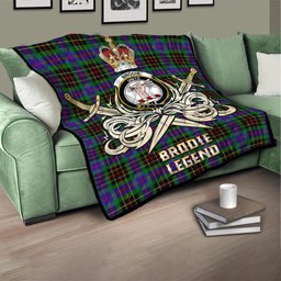 ScotsTee Shop Scottish Brodie Hunting Modern Clan Crest Tartan Quilt The Golden Sword of Courageous Legacy Quilt