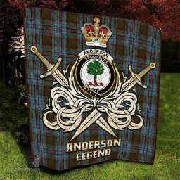 ScotsTee Shop Scottish Anderson Clan Crest Tartan Quilt The Golden Sword of Courageous Legacy Quilt