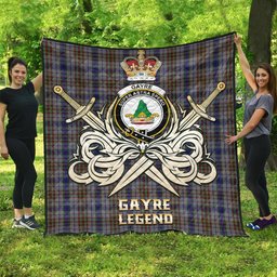 ScotsTee Shop Scottish Gayre Hunting Clan Crest Tartan Quilt The Golden Sword of Courageous Legacy Quilt